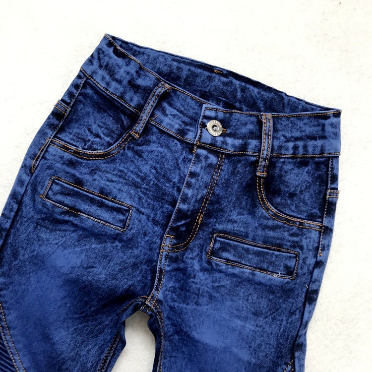Crinkled Stretch Slim Fit Kids Trousers - Cindi Book