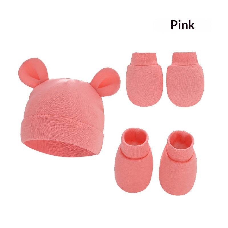Newborn Hat Mittens And Socks Set With Rubber-soled Shoes - Cindi Book