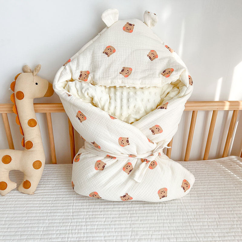 Autumn and Winter Thickened Baby Cotton Wrinkled Beanie Velvet Quilt