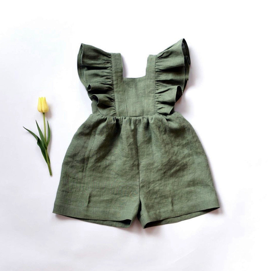 Children's Clothing Infant Cotton And Linen One-piece Shorts Strap - Cindi Book