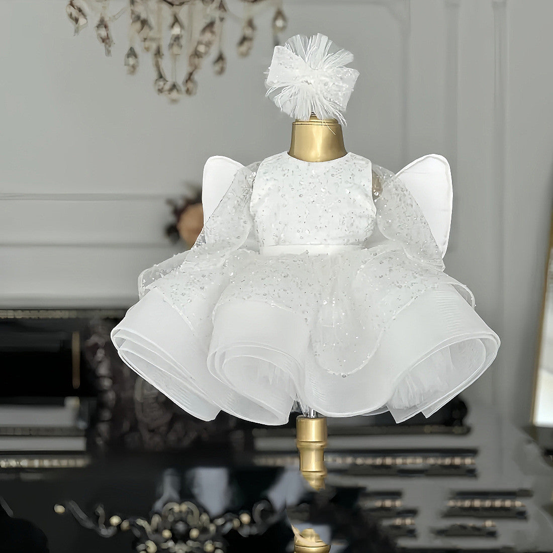 Children's Dress-year-old Girl White Western Style Girl's 61 Princess Dress - Cindi Book