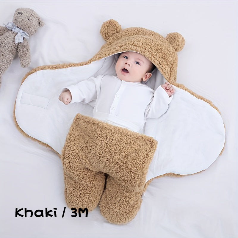 Winter Baby Sleeping Bag Bear Nap Printed Sleeping Bag, Suitable For Babies Aged 0-10 Months, Soft Nap Mat With Removable Pillow - Cindi Book