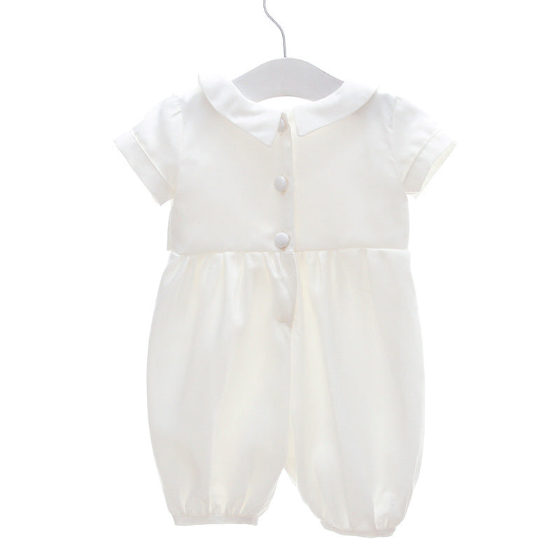 Boy's White Full Moon Full Year Wine Suit With Hat Dress Two-piece Set - Cindi Book