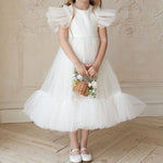 Girls' Birthday Princess Dress With Fluffy Yarn - Cindi Book