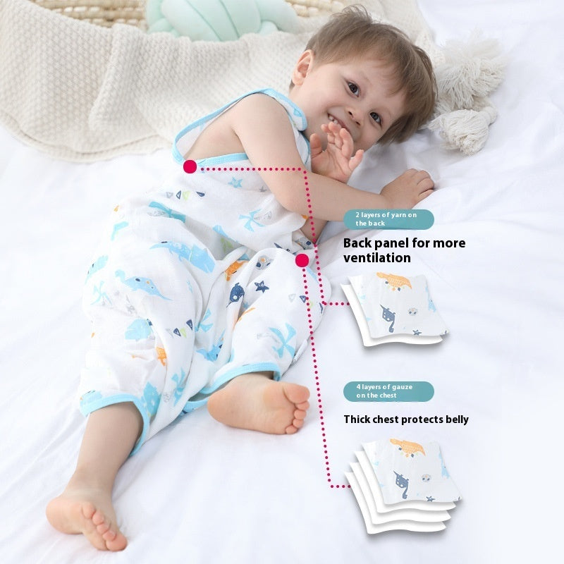 Long Sleeve Four-layer Bamboo Cotton Gauze Sleeping Bag - Cindi Book