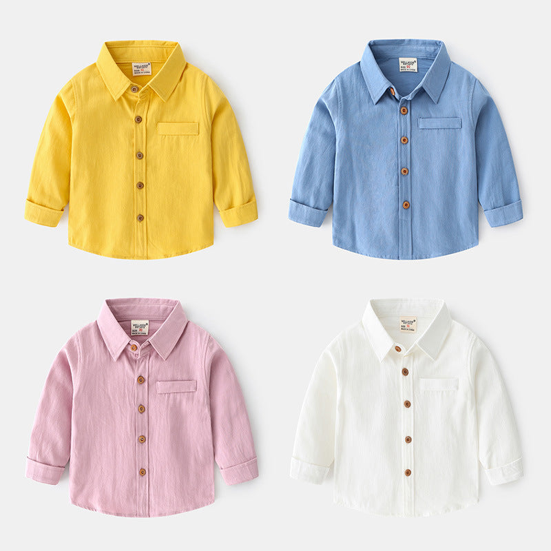Fashion Personality New Solid Color Boys' Shirt - Cindi Book