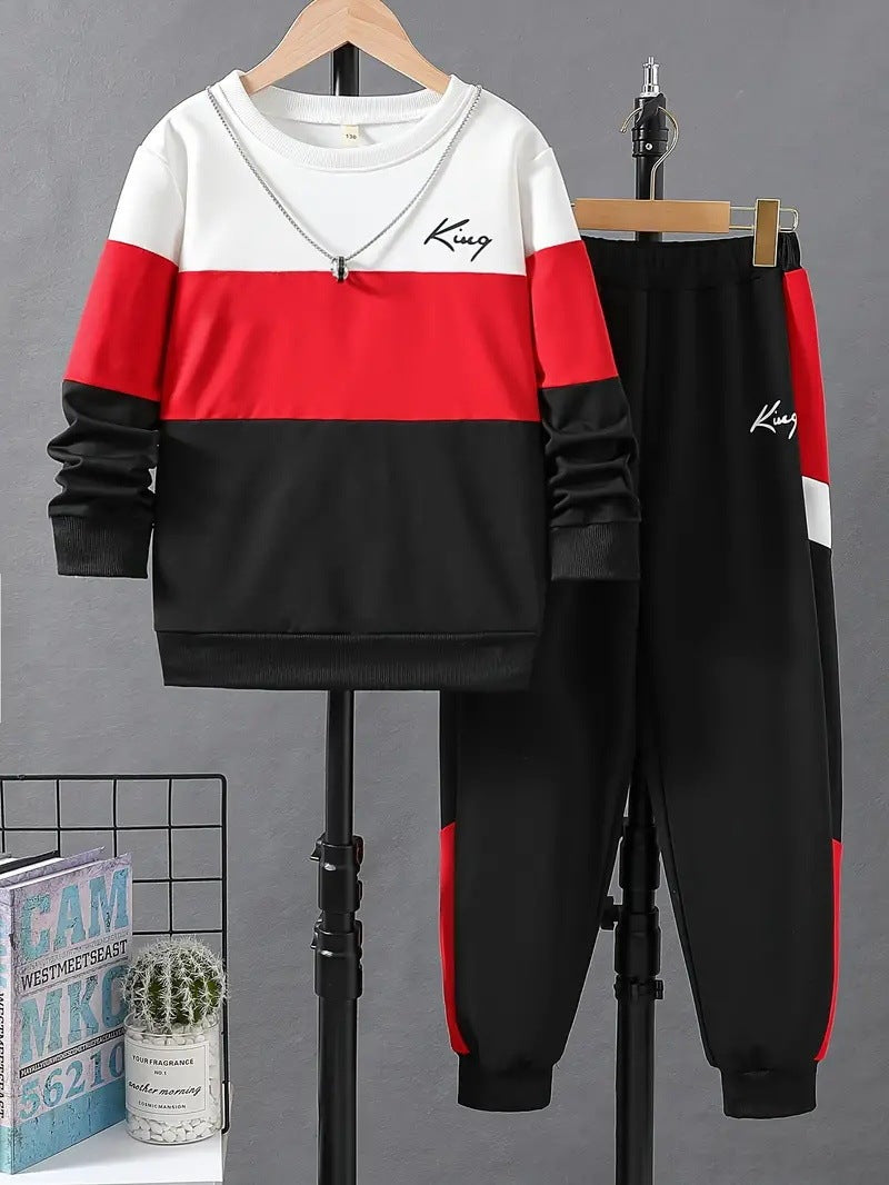 Design Sense Multicolor Hoodie Pants Two-piece Set - Cindi Book