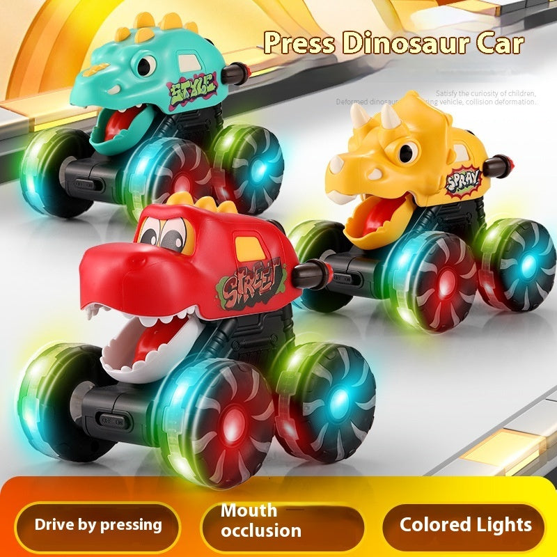 Inertial Sliding Model Light Pressing Dinosaur Toy Car - Cindi Book