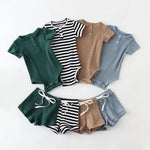 New Fashion Summer Round Neck Short Sleeves Blouse And Pants - Cindi Book