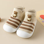 Casual Simple Soft Bottom Non-slip Cartoon Striped Toddler Shoes - Cindi Book