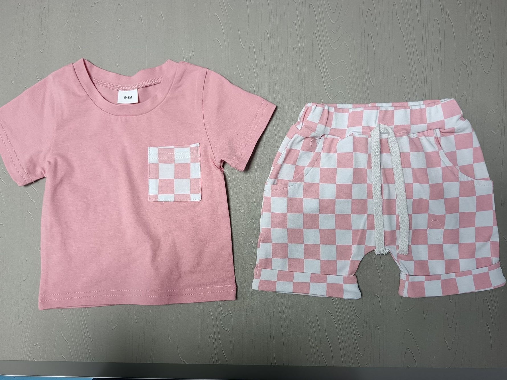 Baby's Casual Short-sleeved Plaid Shorts Suit - Cindi Book