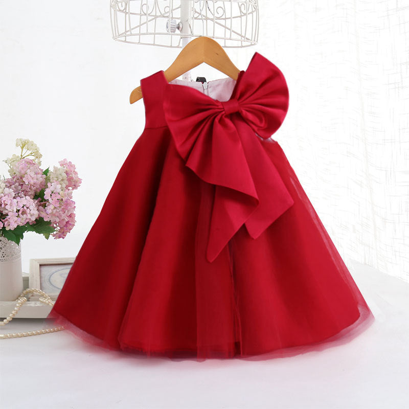 Girls Dress Dress Big Bow Girl Korean Style Baby Girl Dress - Cindi Book
