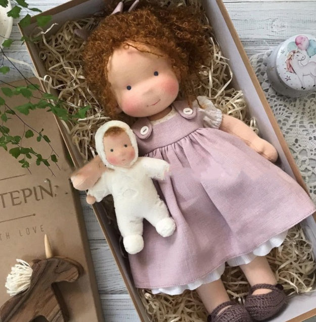 Handmade Plush Doll Golden Curly Girl Finished Product - Cindi Book