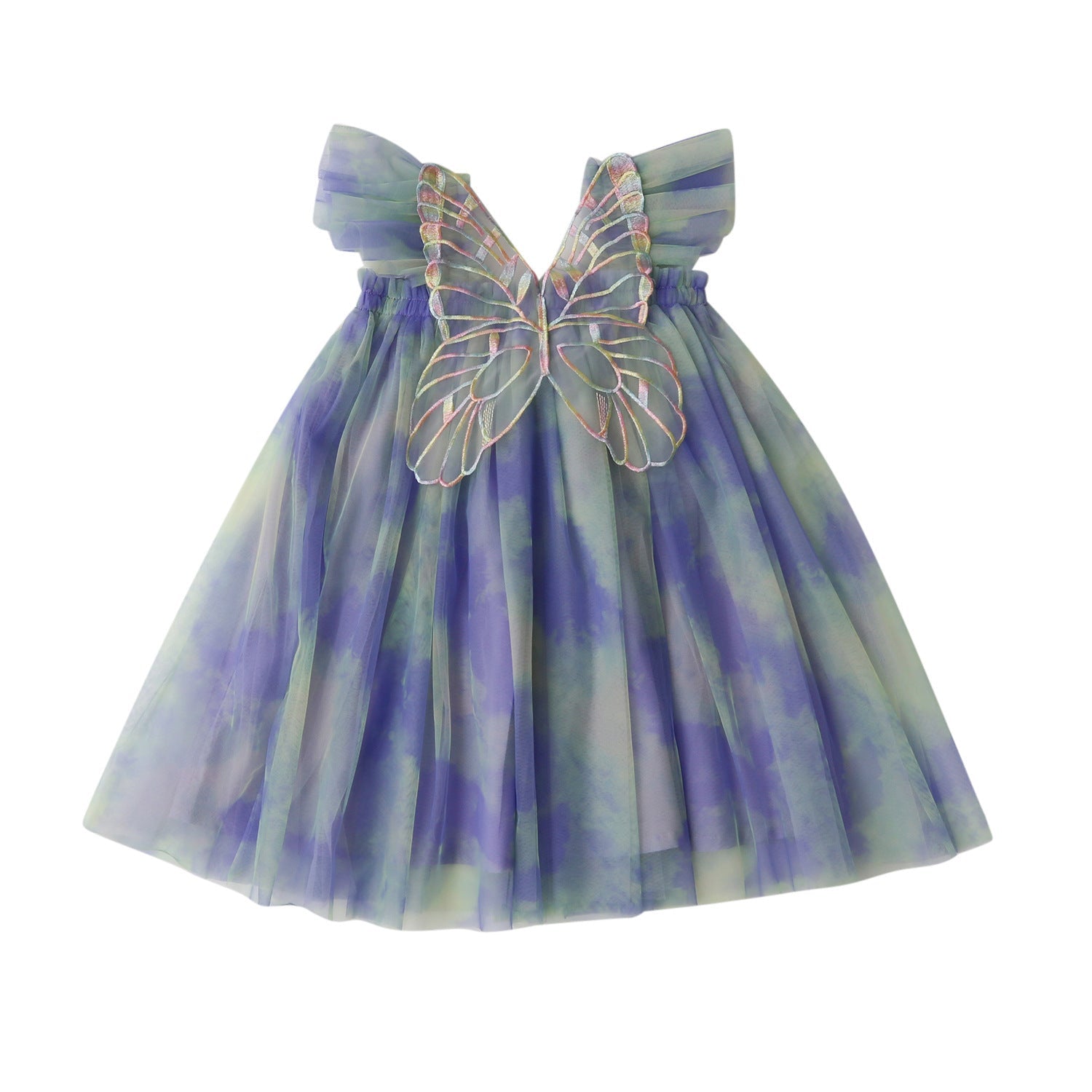 Rainbow Wings Mesh Girl Dress - Cindi Book