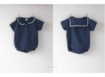 Ultra-thin Cool Lapel Baby College Style Jumpsuit - Cindi Book