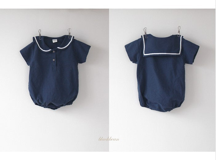Ultra-thin Cool Lapel Baby College Style Jumpsuit - Cindi Book
