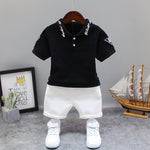 Summer Letter Lapel Short Sleeve Two-piece Suit - Cindi Book