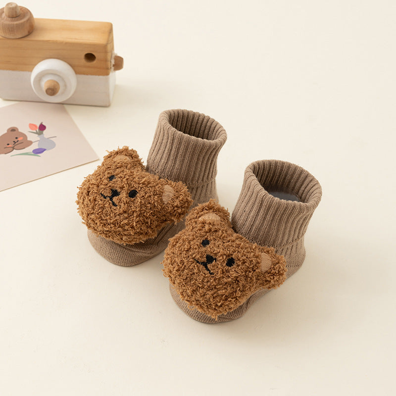 Newborn Baby Spring And Autumn Mid-calf Glue Dispensing Non-slip Room Socks Baby Socks - Cindi Book