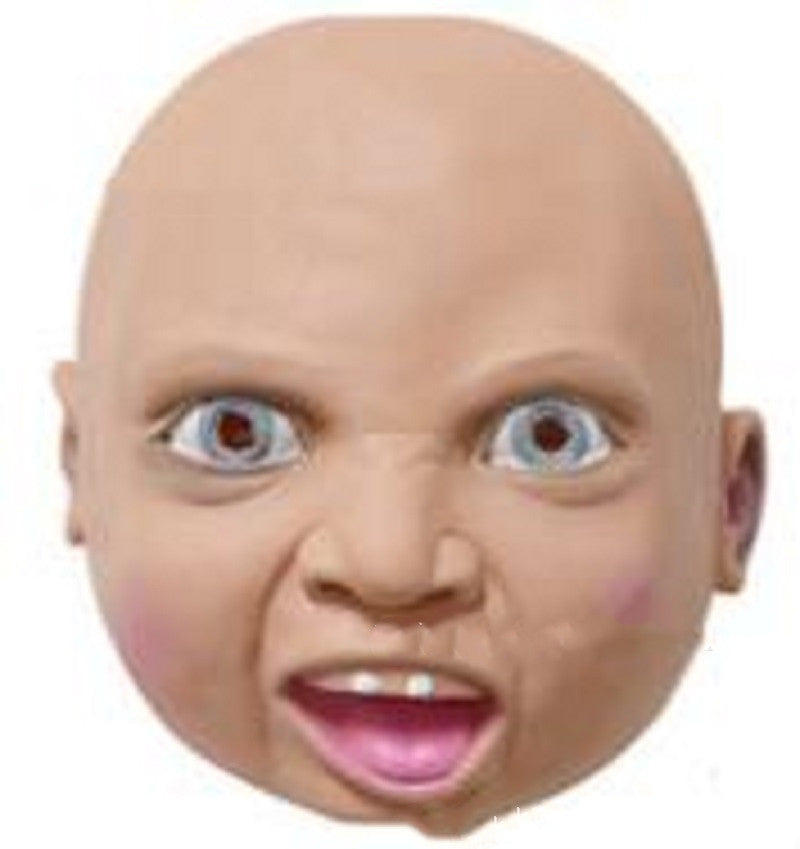 Crying Mask Funny S Y Angry Baby Face Latex Mask Headgear Halloween - Cindi Book