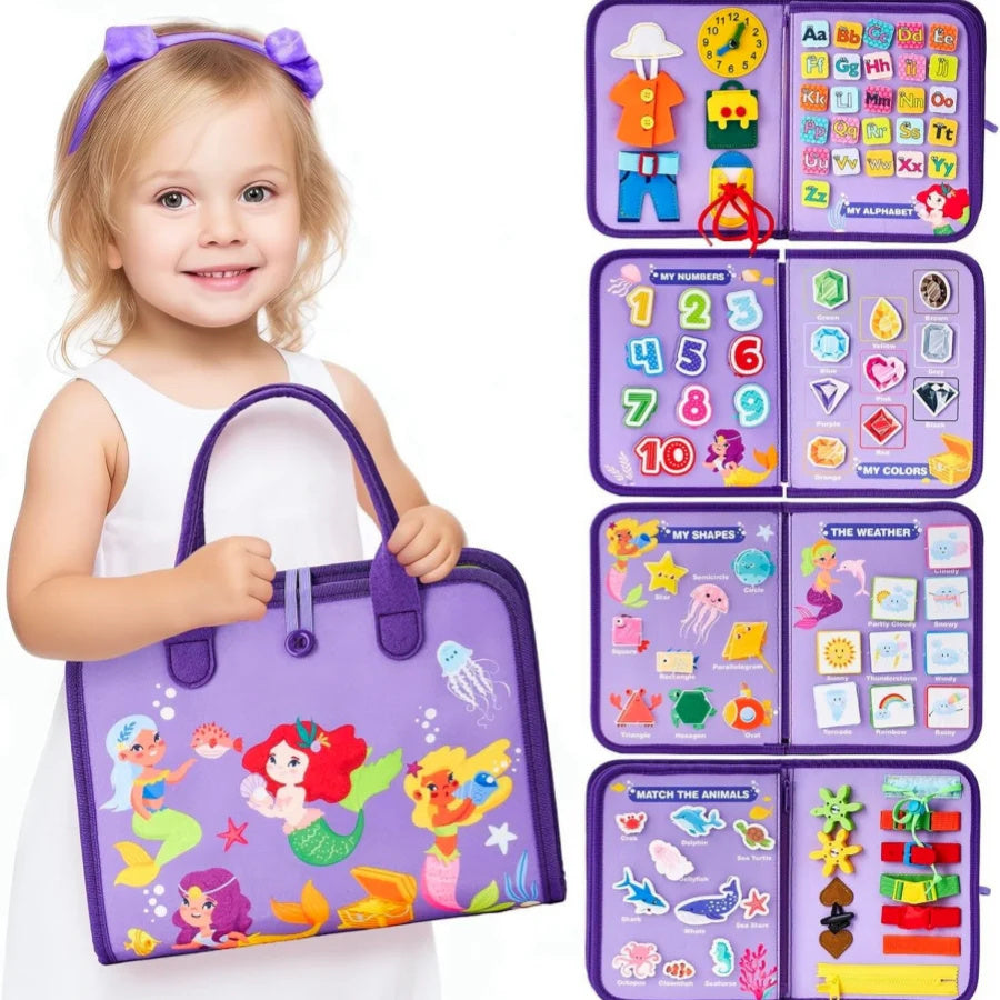 New Busy Book Children's Busy Board Dressing And Buttoning Learning Baby Early Education Preschool Sensory Learning Toy - Cindi Book
