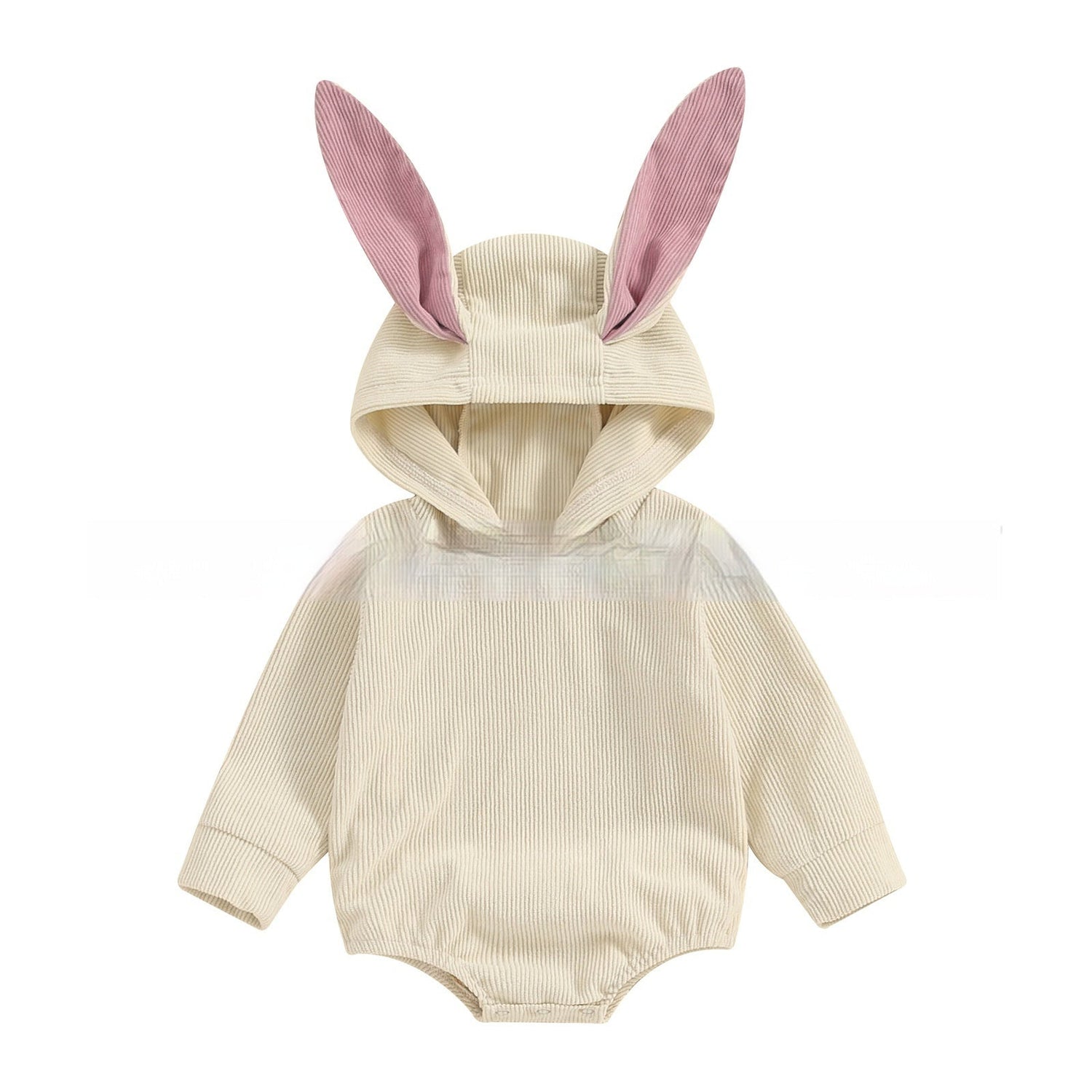 Boys And Girls Long Sleeve Corduroy Hooded Rabbit Ear Romper - Cindi Book
