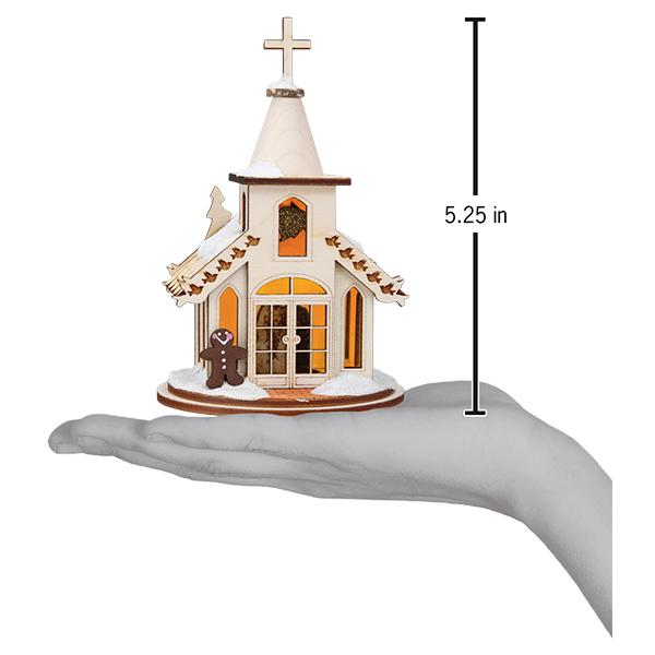 Old World Christmas Wedding Chapel Ornament - hand-blown glass Christmas tree ornament (view 4)