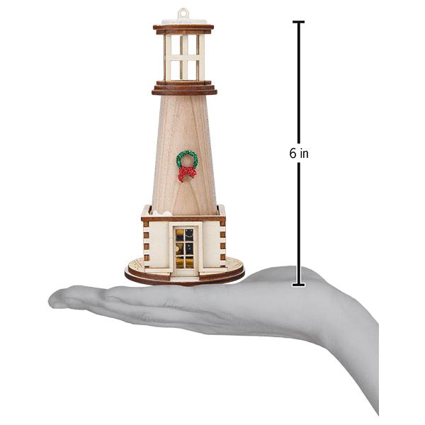 Old World Christmas Holiday Lighthouse Ornament - hand-blown glass Christmas tree ornament (view 3)