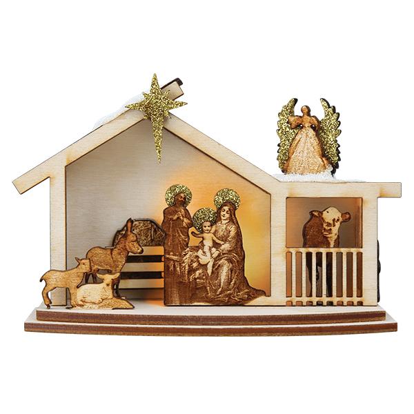 Old World Christmas Ginger Nativity Ornament - hand-blown glass Christmas tree ornament (view 2)