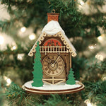 Old World Christmas Alpine Time Clock Shoppe Ornament - hand-blown glass Christmas tree ornament