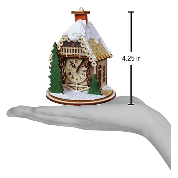 Old World Christmas Alpine Time Clock Shoppe Ornament - hand-blown glass Christmas tree ornament (view 3)