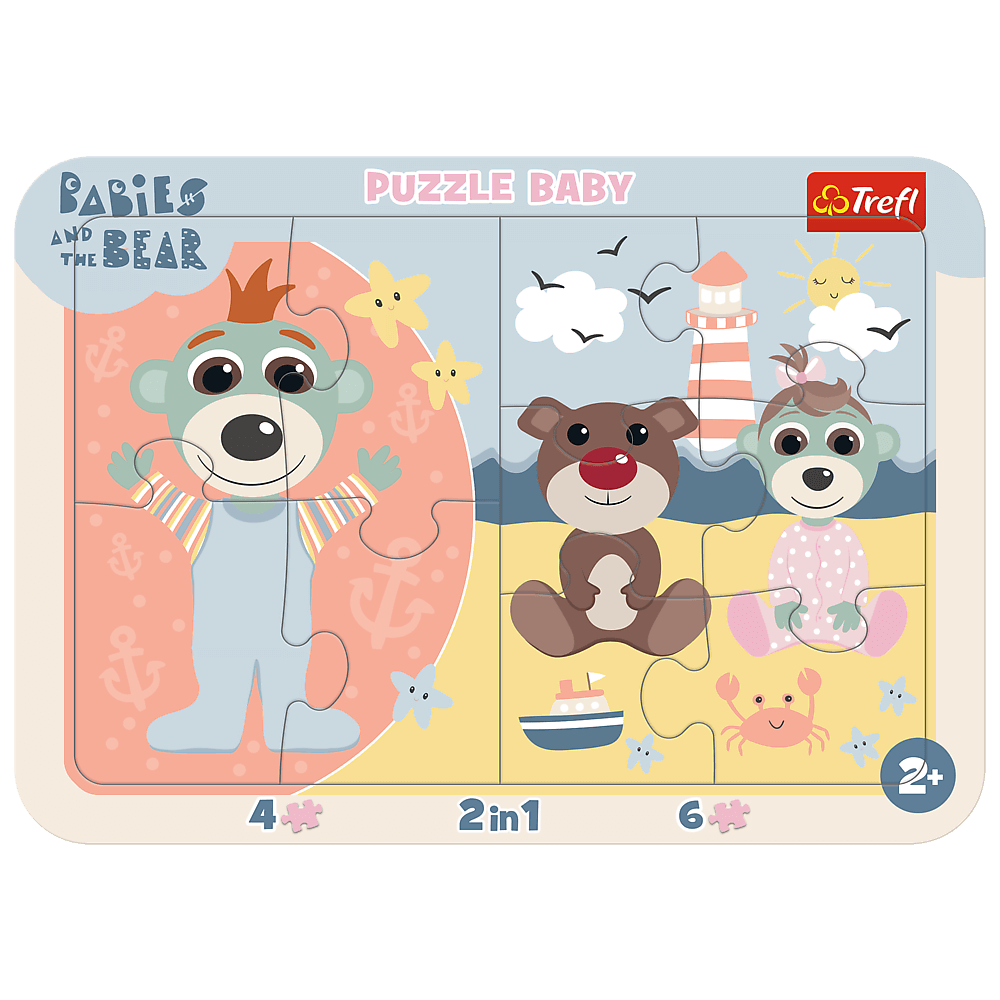 Trefl Baby Frame Babies & The Bear Cute Babies 15 Piece Puzzle