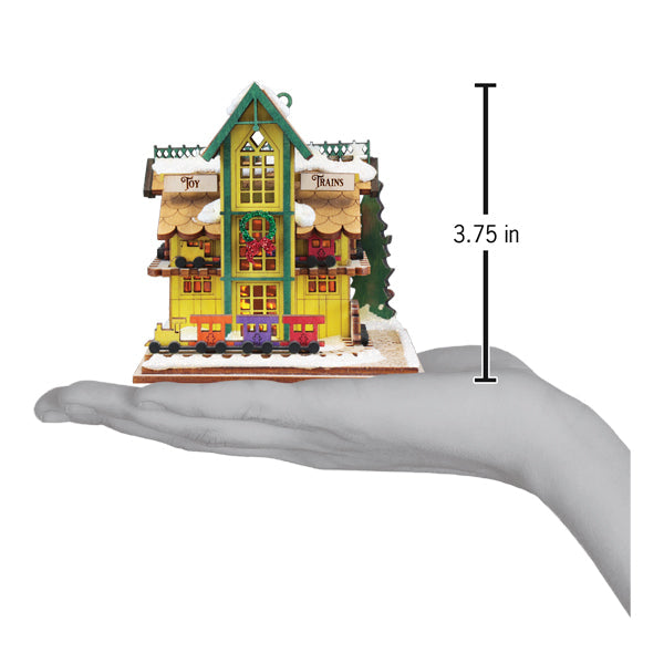 Old World Christmas Toy Train Shop Ornament - hand-blown glass Christmas tree ornament (view 3)