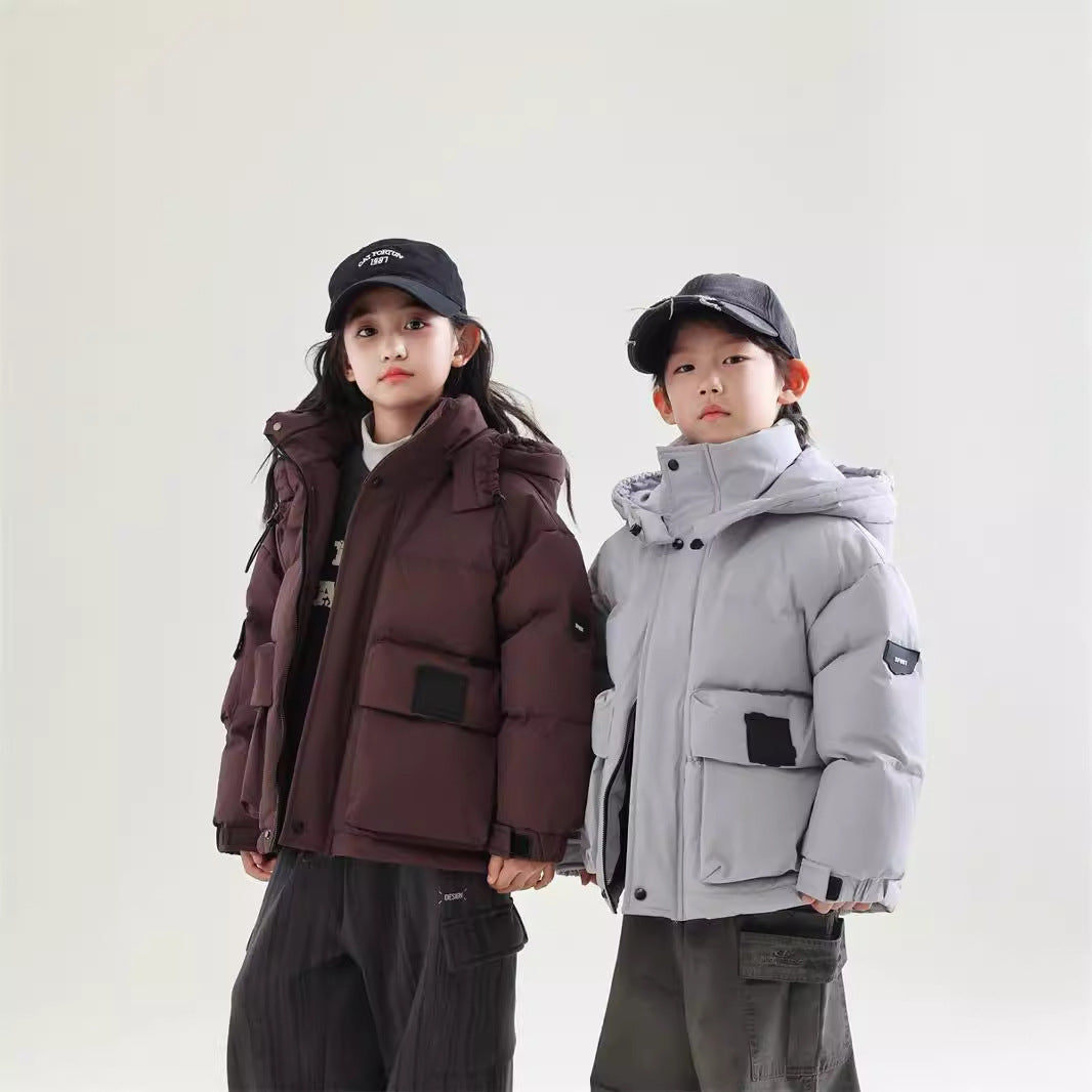 Children's White Duck Down Warm Coat Winter Boys' New - Cindi Book