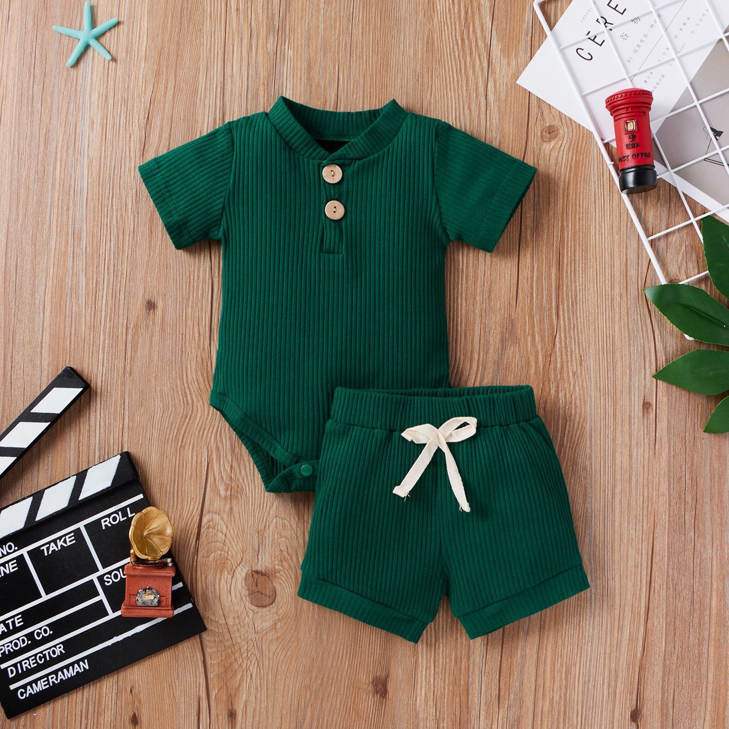 Children's Clothing Baby Bodysuit Casual Adjustable Short-sleeved Top And Shorts Suit - Cindi Book