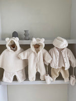 Baby Winter Boys And Girls Bear Double-sided Lamb Hooded Cotton Jersey - Cindi Book