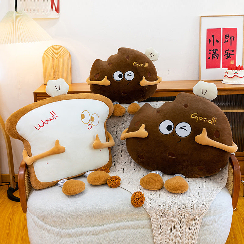 Large Waist Cushion Nap Pillow A Plush Toast Toy - Cindi Book