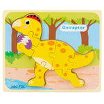Baby Wooden Cartoon Dinosaur 3D Puzzle Jigsaw for Kids Montessori Early Learning Educational Puzzle Toys - Cindi Book