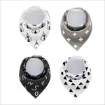 4pcs Lot Bibs Burp Cloth Print Arrow Wave Triangle Baby Bibs Cotton Bandana Accessories - Cindi Book