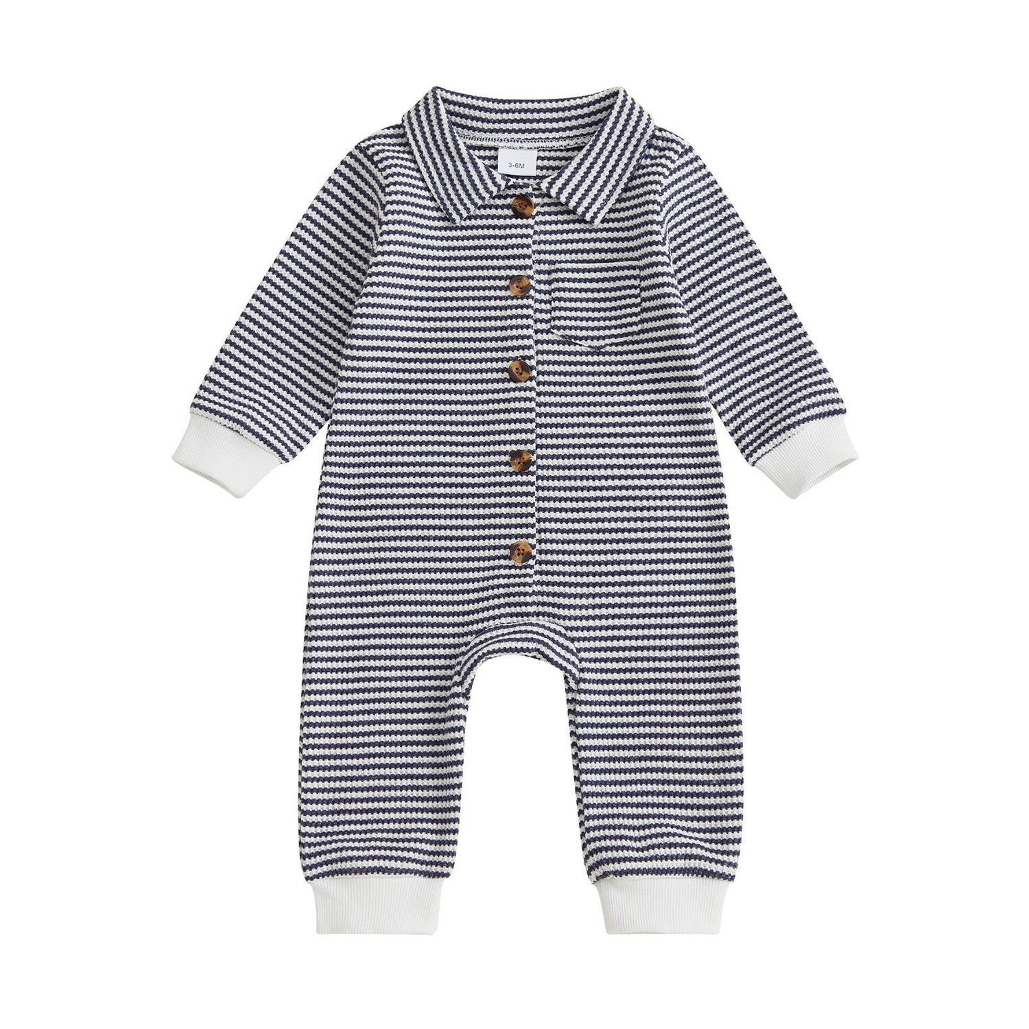 Babies' Jumpsuit Front Open Single-breasted Knitted Long Sleeve - Cindi Book