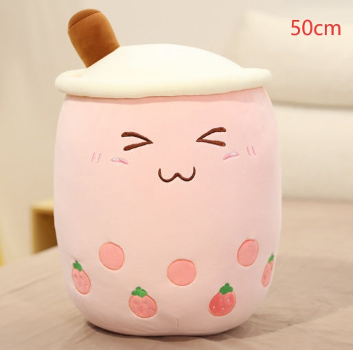 Cute Fruit Drink Plush Stuffed Soft Strawberry Milk Tea Plush Boba Tea Cup Toy Bubble Tea Pillow Cushion Kids Gift - Cindi Book