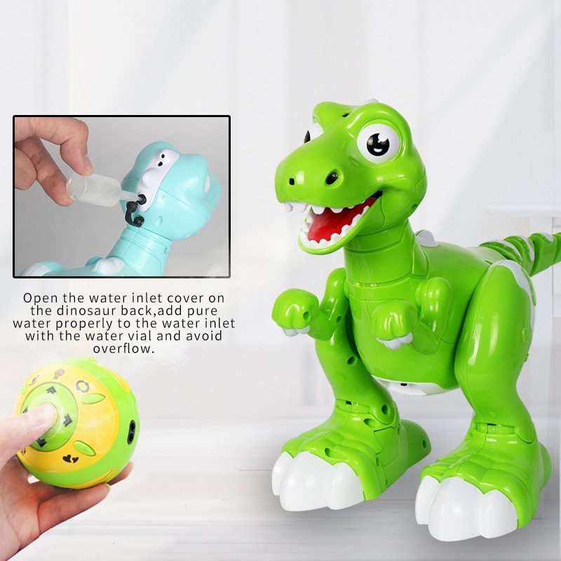 RC Dinosaur Intelligent Electronic Spray Music Dance 2-Colors Remote Control Dragon Animal Robots Child's Toys For Kids Gift - Cindi Book