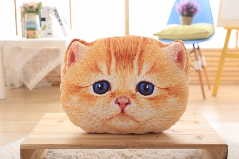 40cm&50cm Cat Pillow Car Cushion Creative Stuffed Cute Cat Shape Nap Pillow Cute Seat Cushion Plush Toys Animal Pillow