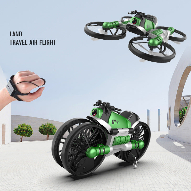 WiFi FPV RC Drone Motorcycle 2 in 1 Foldable Helicopter Camera 0.3MP Altitude Hold RC Quadcopter Motorcycle Drone 2 in 1 Dron - Cindi Book