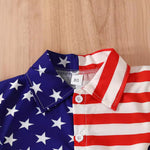 Summer Boys' Independent Japanese Star Stripe Single-breasted Short Sleeve Shorts Suit - Cindi Book