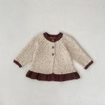 Baby Dot Yarn Ruffled Knitted Cardigan Coat Knitted Bell-bottom Pants - Cindi Book