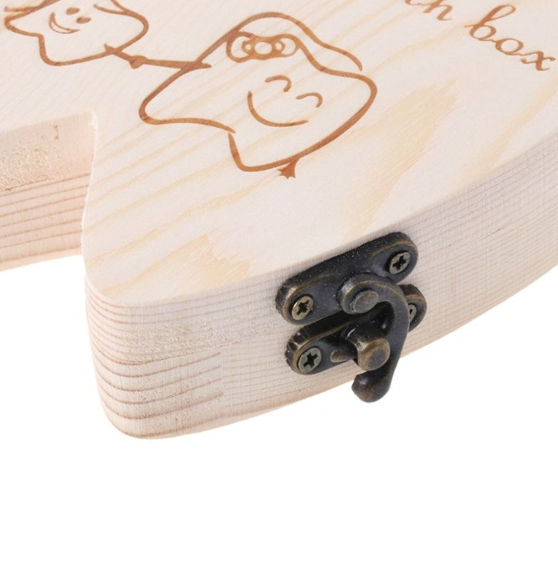 Wooden Baby Tooth Box Organizer Deciduous Teeth Storage - Cindi Book
