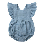 Baby Cotton And Linen Summer Strap One Piece Suit - Cindi Book