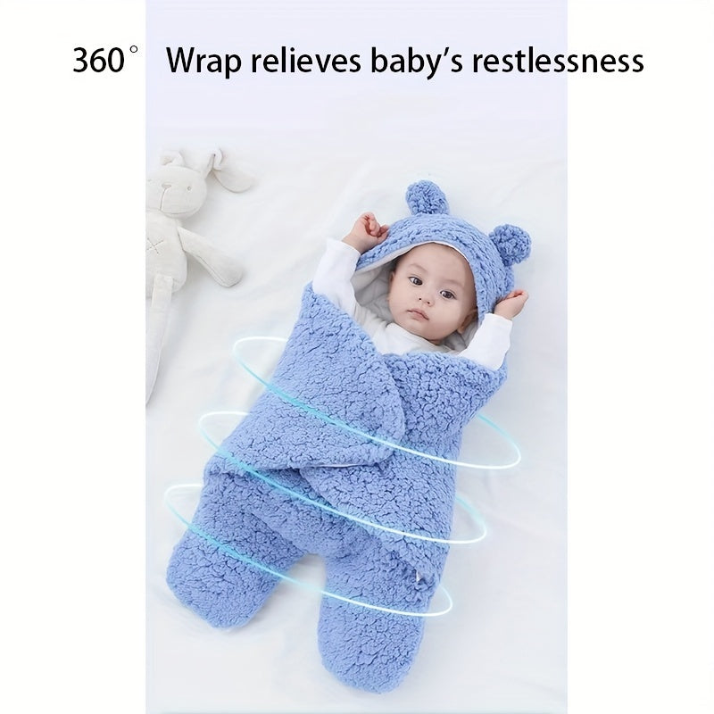 Winter Baby Sleeping Bag Bear Nap Printed Sleeping Bag, Suitable For Babies Aged 0-10 Months, Soft Nap Mat With Removable Pillow - Cindi Book