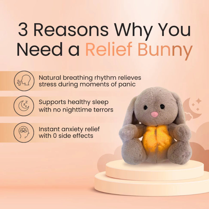 Breathing Rabbit Soothing Sensory Plush Toy With Relieve Anxiety Bunny Comforter Breathes For Newborn Conciliate Baby - Cindi Book