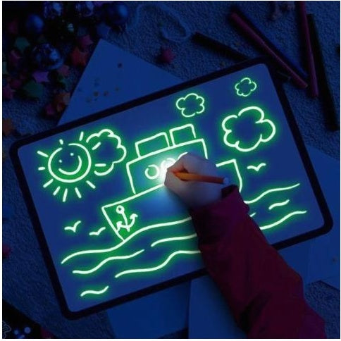 Educational Toy Drawing Pad 3D Magic 8 Light Effects Puzzle Board Sketchpad - Cindi Book